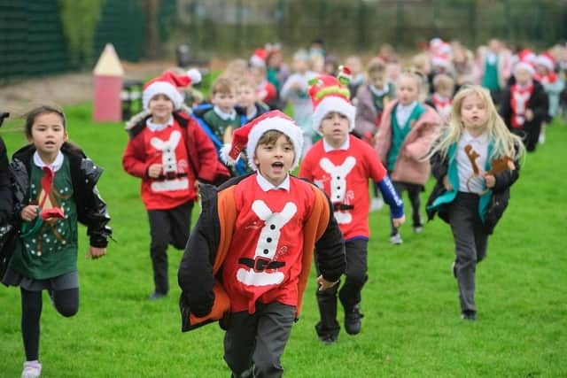 Santa Run at Richmond Primary Academy.