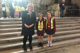 Timi Champions Max and Emily had a tour of Parliament with their guide Katie