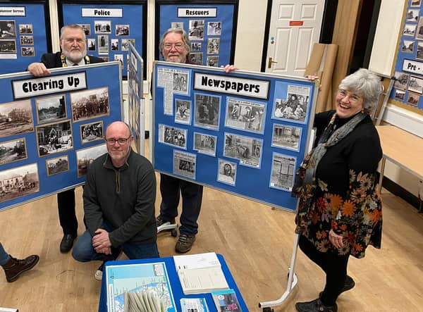 Exhibtion Organiser David Monk from the Meridale Centre with (left to right) Lesley Millward, Steve Holland, Oli Alflatt and Anne Poynton. Photos: Chris Frear