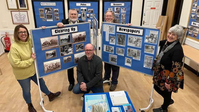 Exhibtion Organiser David Monk from the Meridale Centre with (left to right) Lesley Millward, Steve Holland, Oli Alflatt and Anne Poynton. Photos: Chris Frear