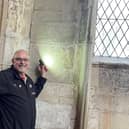 Rick Berry has discovered and mapped around 20 carvings at Gainsborough Old Hall