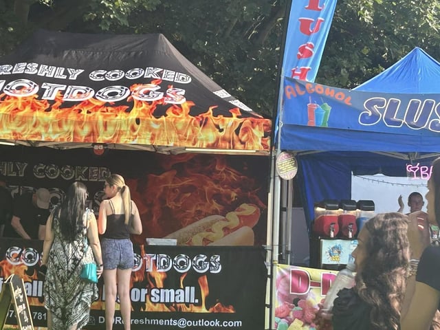A variety of food and drink options for the crowds.
