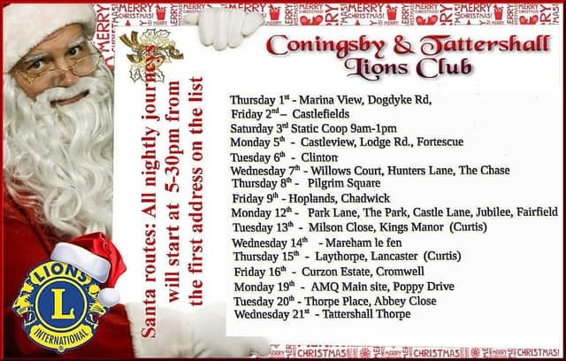 The remaining Santa Sleigh dates and times.