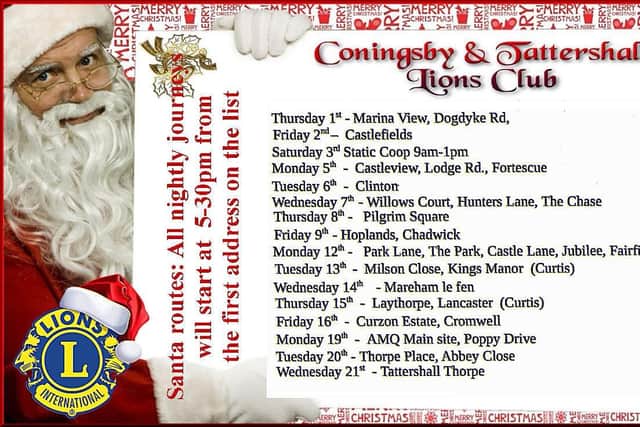 The remaining Santa Sleigh dates and times.