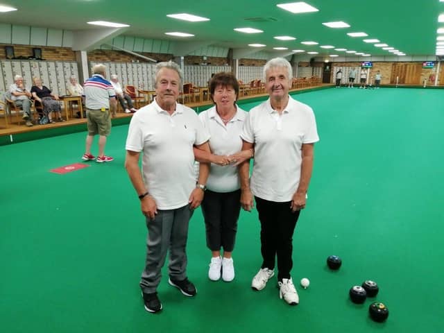 Winning Nomads rink, Keith Wilson, Kate Maddison and skip Mel Maddison