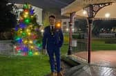 Former Deputy Mayor Coun Billy Brookes with the Christmas Tree in Tower Gardens.