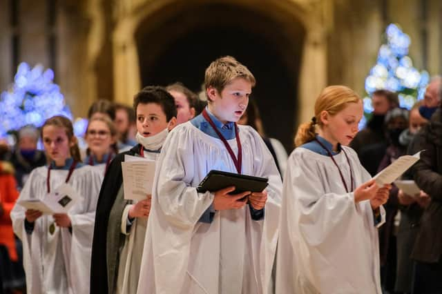 Lincoln Cathedral during Lincoln Christmas Market 2021 including a service of carols and candlelight.
Picture: Chris Vaughan Photography for Lincoln Cathedral