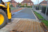 One of the concrete slab replacements.