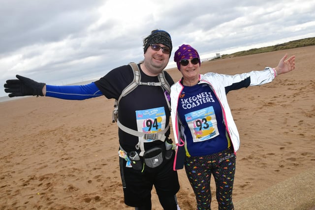 Running it for Skegness - local competitors Richard Ingram and his mother Linda Ingram.