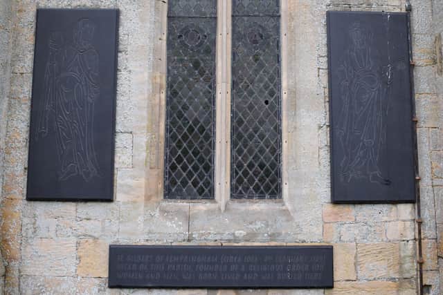 Plaques at St Andrew's Church, Sempringham. Photo: SKDC