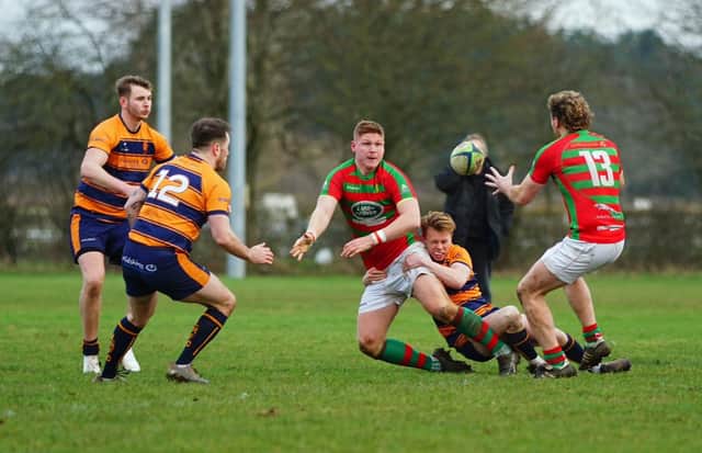 Action from Market Rasen & Louth's encounter with Loughborough.