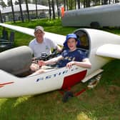 Glider pilot, Andy Wells of Trent Valley Gliding Club with Thomas Simpson, 12, of Woodhall Spa. Photos: D.R.Dawson Photography