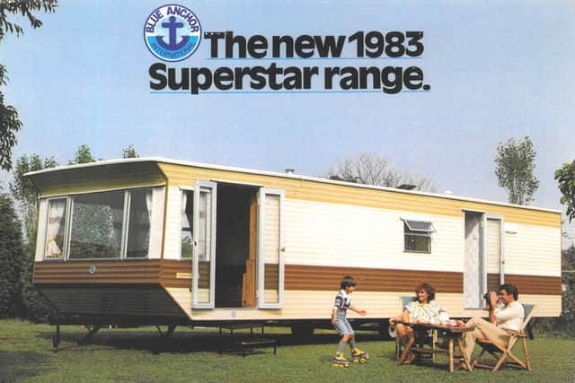 One of the 'Superstar' caravans manufactured by Blue Anchor International in 1983.