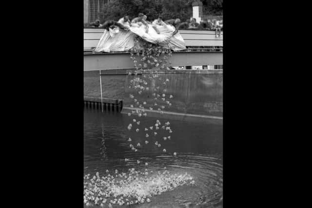 A charity rubber duck race in Boston got a new finish line in 1992 when the ducks started floating towards the Sluice Bridge rather than out to sea.