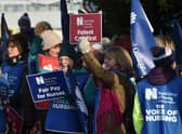 Nurses on strike at the Ulster Hospital during the last walkout two years ago