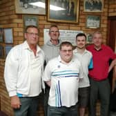 The Invaders bowlers from the two winning rinks, Ian Tebbs, Andy Dunnington, Scott Whyers, Nathan Dunnington, Adrian Field and Ray Reeson.