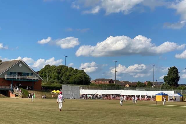 Louth in action against Brocklesby Park in the Saturday heat.