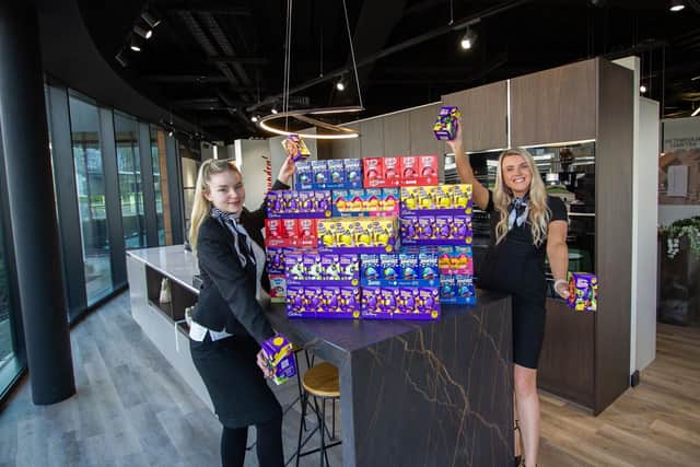 Beal Homes donated hundreds of Easter Eggs to local children to spread some joy this Spring. Beal’s team members, Yasmin Willey and Tessa Stork are pictured with the donations.