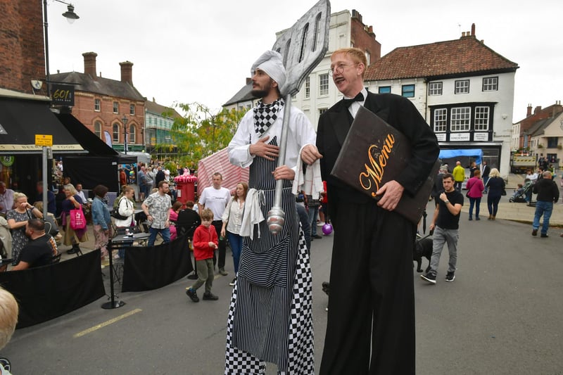 Street entertainment at Louth Food & Drink Festival.