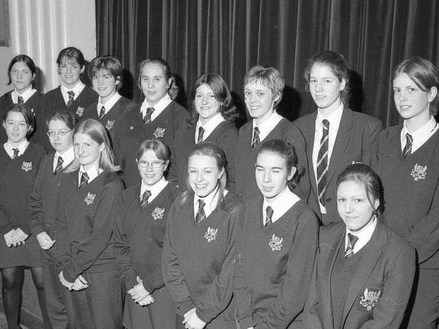A group of prize-winners at Boston High School in December 1999.