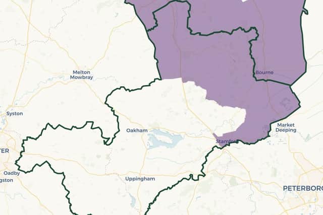 A new Stamford & Rutland constituency spans across the south of Lincolnshire and spills over near Leicester