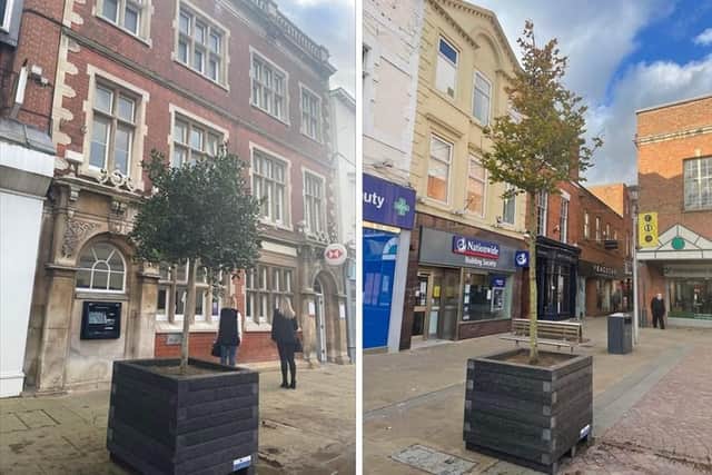 New trees and planters have been installed in Gainsborough town centre