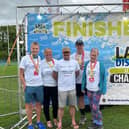 Parents Ben and Natalie Lingard, with friends Craig Jackson, Alex Willerton and Penny Moorby, after completing the Lake District Ultra 100k Challenge to raise money for the Phelan-McDermid Syndrome Foundation UK.