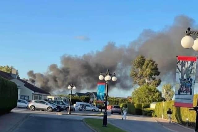 The fire spread across five caravans at Southview Holiday Centre in Skegness.
