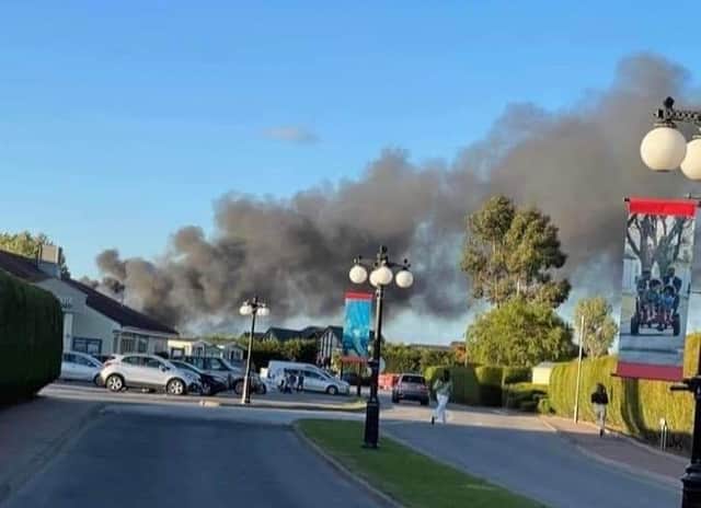 The fire spread across five caravans at Southview Holiday Centre in Skegness.