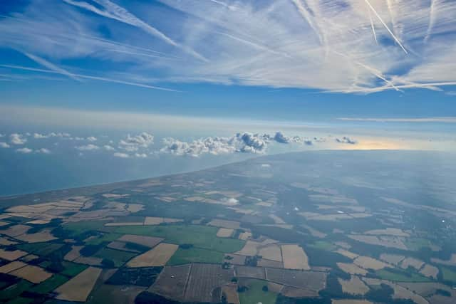 An aerial shot from the paramotor flight.