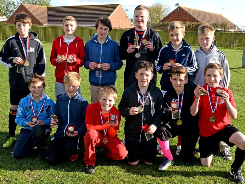 After being relegated in the previous season, Horncastle Town U12s responded immediately and took the league by storm, finishing unbeaten at the top of the table with 15 wins from 16 games. Players are pictured with their end-of-season honours.