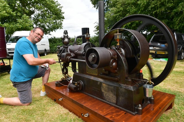 Martin Paffett of Helpringham with his 1908 Hornsby engine