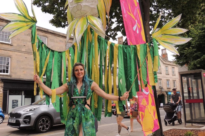 Carnival dancer adds colour to the parade.