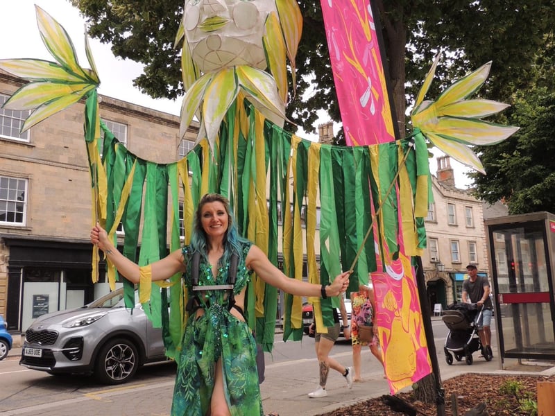 Carnival dancer adds colour to the parade.