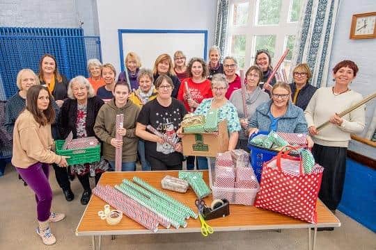 Volunteers who wrapped gifts at Horncastle Community Centre.