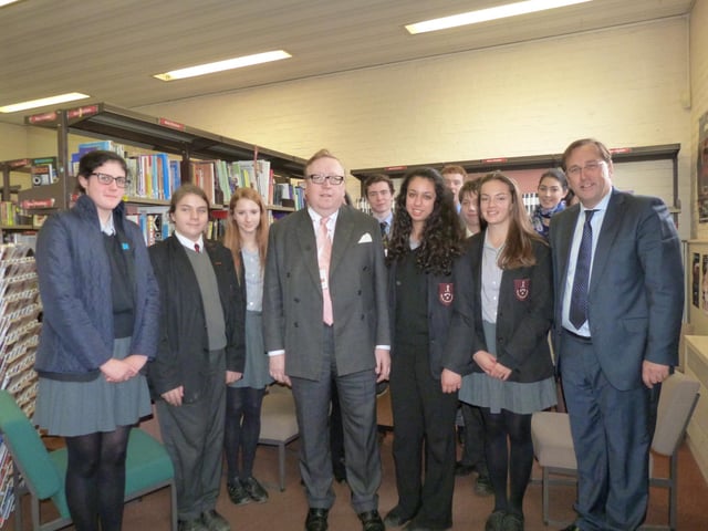 Author and journalist Simon Heffer visiting Caistor Grammar School, where he spoke to student journalists about his career and their ambitions. For the previous two years, the school had taken first place in the School Newspaper of the Year competition. Mr Heffer, a judge in the competition, said: “I am hugely impressed with the school and have greatly enjoyed my visit." "I think the students have been of the very highest quality and are clearly very fortunate to have excellent teachers. And almost as important, the fish in the canteen was superlative!" he added.