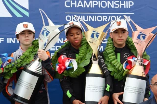 OK World Champion Brit Ethan Jeff-Hall on the Top Step