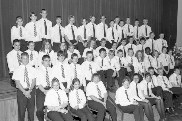 The senior prize-winners at Kirton Middlecott School 25 years ago.