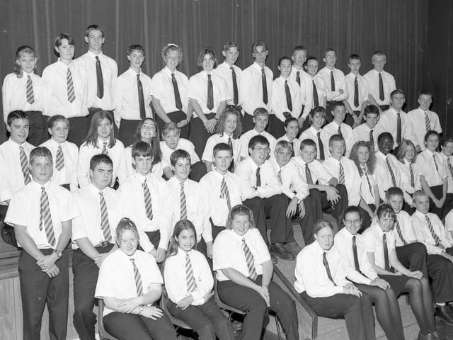 The senior prize-winners at Kirton Middlecott School 25 years ago.