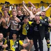 Wyberton celebrate their county cup win.