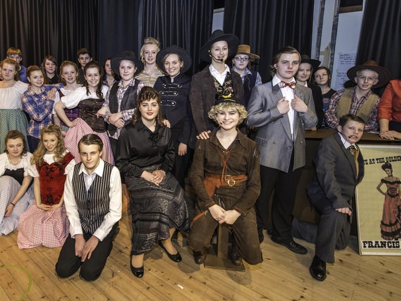 Some of the cast of Calamity Jane, as staged by Tattershall's Gartree Community School. Charlotte Clark played the eponymous lead, backed by a supporting cast that included Emma Eason as Wild Bill Hickock, Bethany Wilson as Katie Brown, and Emily Houldershaw as Danny Gilmartin.