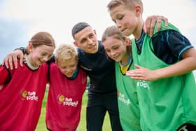 McDonald's Fun Football Ambassador Phil Foden visits a McDonald's Fun Football session