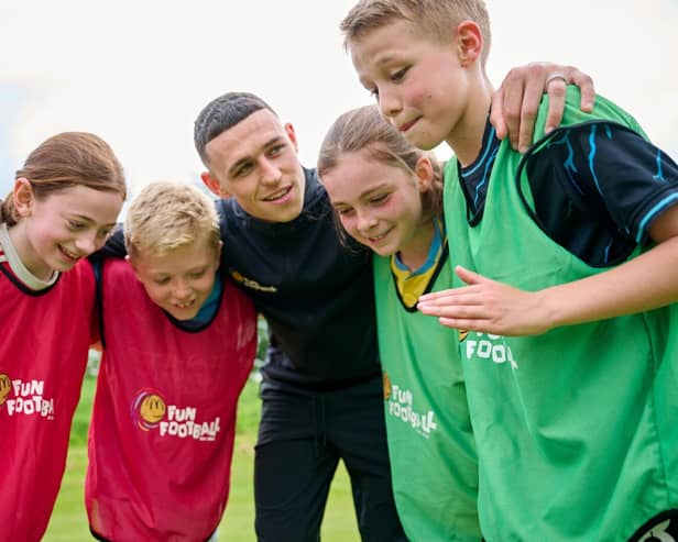 McDonald's Fun Football Ambassador Phil Foden visits a McDonald's Fun Football session