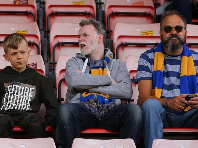 Mansfield slipped to a 1-0 defeat at Exeter on 31st August 2019 as these fans watched on.