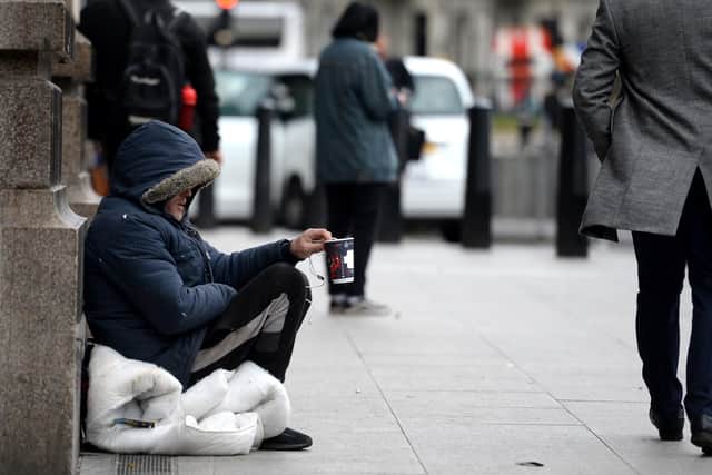 A homeless person in Victoria, London. PA Photo. Picture date: Thursday January 16, 2020. Photo credit should read: Nick Ansell/PA Wire