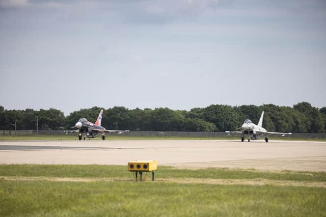 Typhoons taking off at RAF Coningsby. © UK MOD Crown Copyright 2022