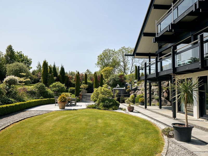 Into the garden.