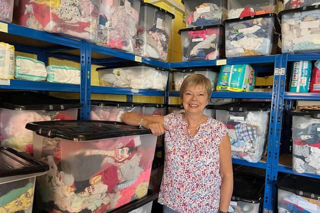 Sue Bain of Little Treasures baby bank.