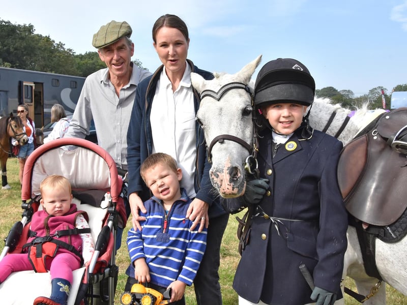 10 year old Grace Cosgrove from Hainton with family and her Class 12.2 HH Welsh Section ( A ) Pony.