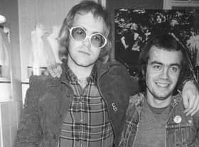 Elton John at the Gliderdrome 50 years ago, with his arm around his song-writing partner Bernie Taupin, who hails from Market Rasen.